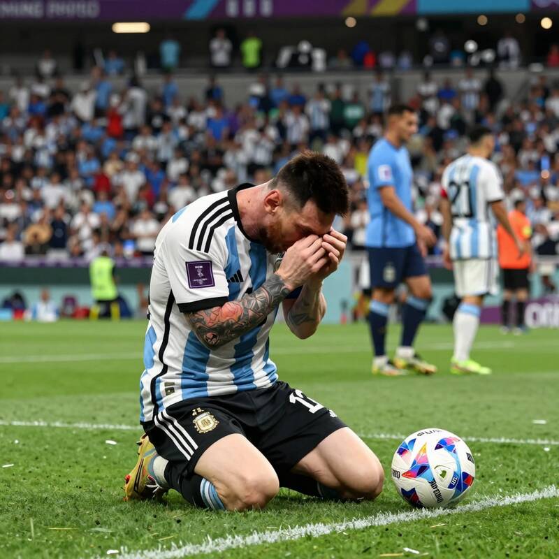 Messi khóc giữa hỗn loạn: Argentina thua trận, thua cả hình ảnh - 7365